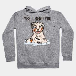 Yes I Herd You Funny Australian Shepherd Hoodie